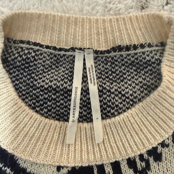 Anthropologie Floral Patterned Sweater - Black, Cream, and Pink - Picture 4 of 4